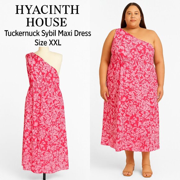 Hyacinth House for Tuckernuck Sybil One-Shoulder Floral Maxi Dress – Size XXL - Picture 1 of 8